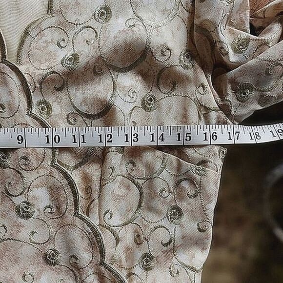 Vtg 70s tailor-made brocade formal V-neck faux wrap gown - Picture 9 of 14